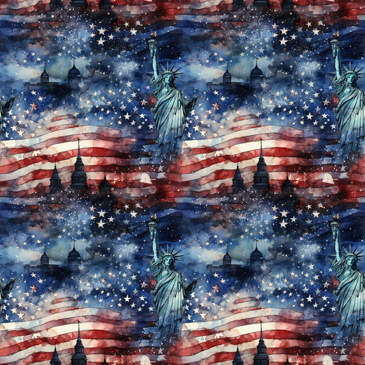 Daily Deal: Patriotic Grunge Pattern 1 Quilting Cotton Fabric - 118" x 1 Yard"