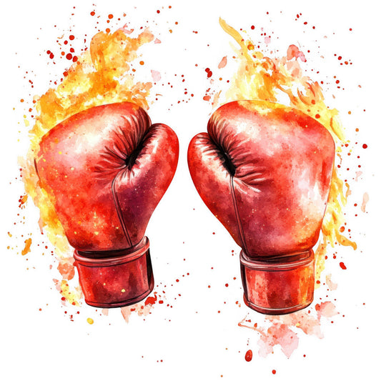 Watercolor Boxing Fabric Panel 21