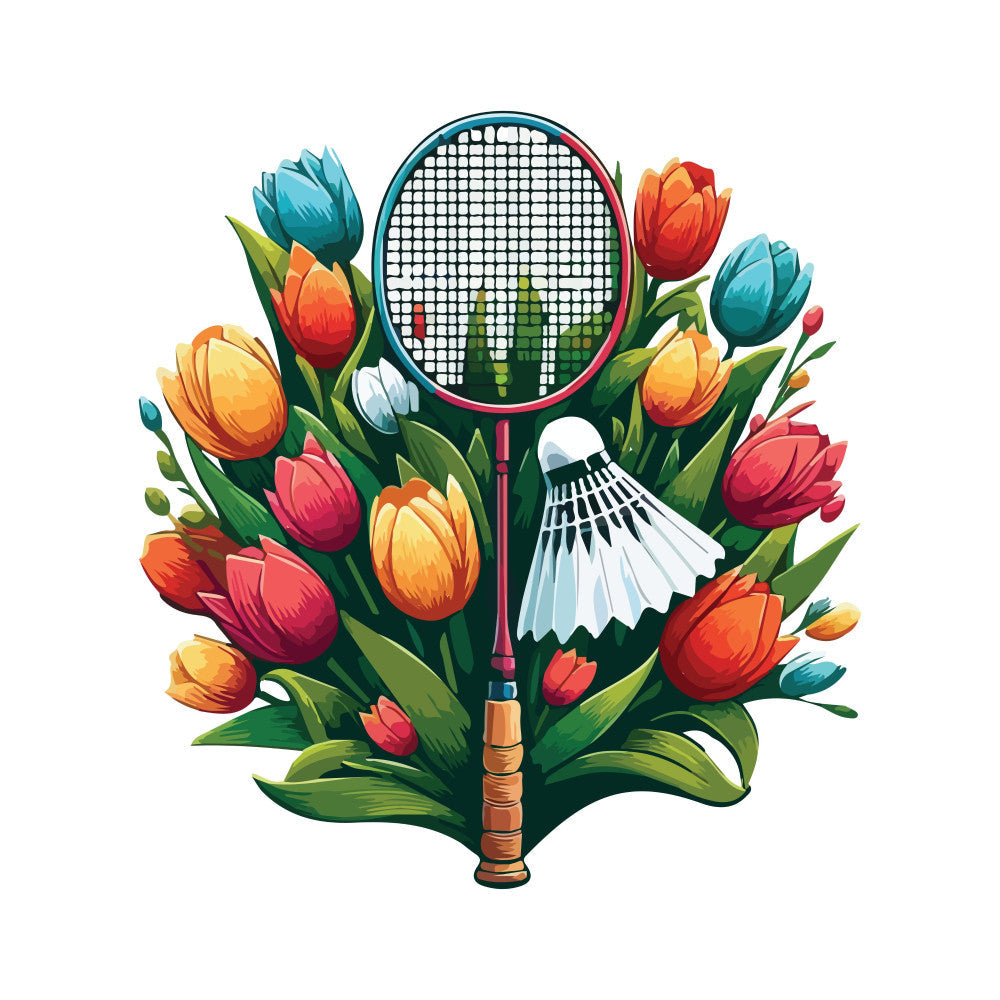 Watercolor-Badminton Fabric Panel 29