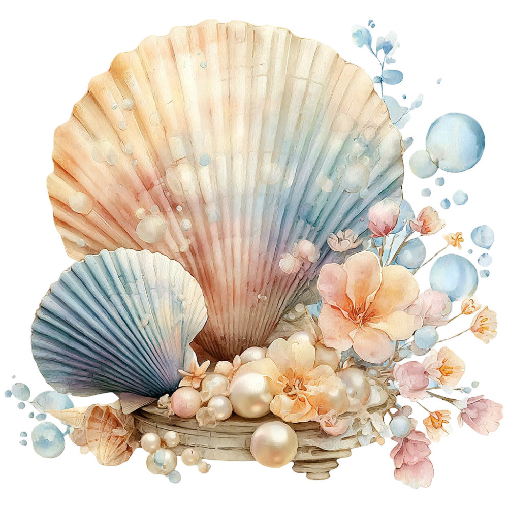 Colorful Seashell Fabric Panel 38