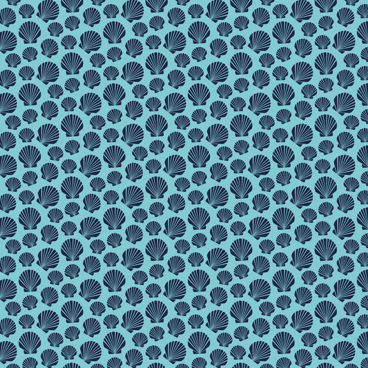 Navy Nautical Sea Pattern 10 Quilting Cotton Fabric