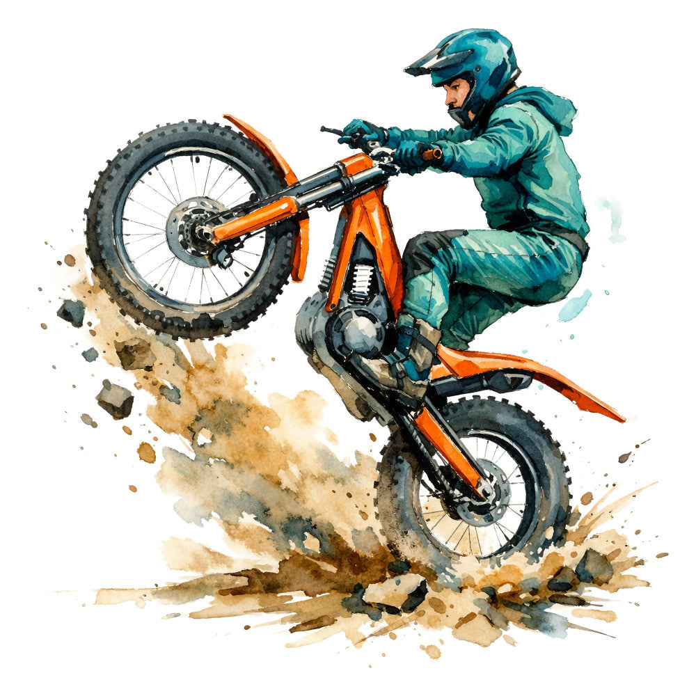 Watercolor Dirt Bike Fabric Panel 22