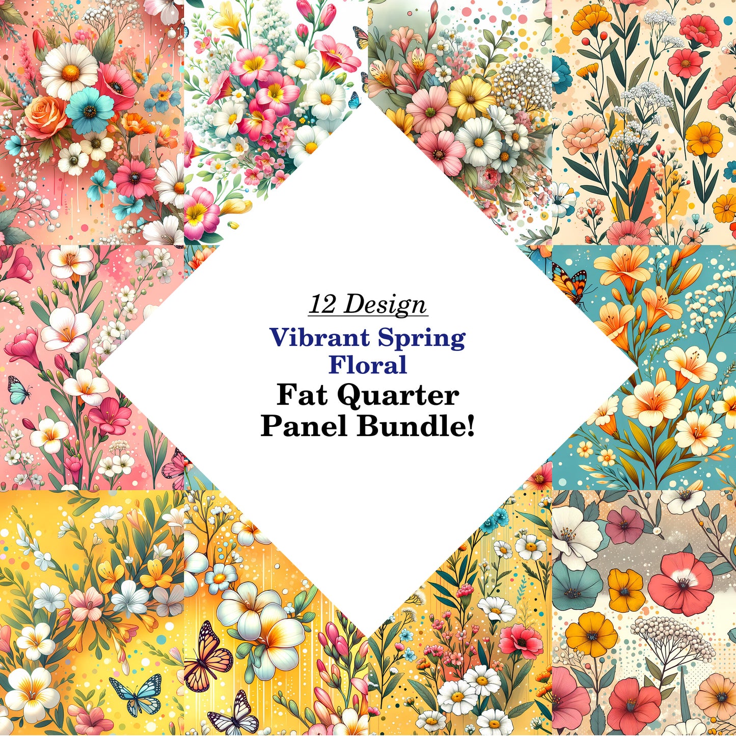 Vibrant Spring Floral Fat Quarter Bundle