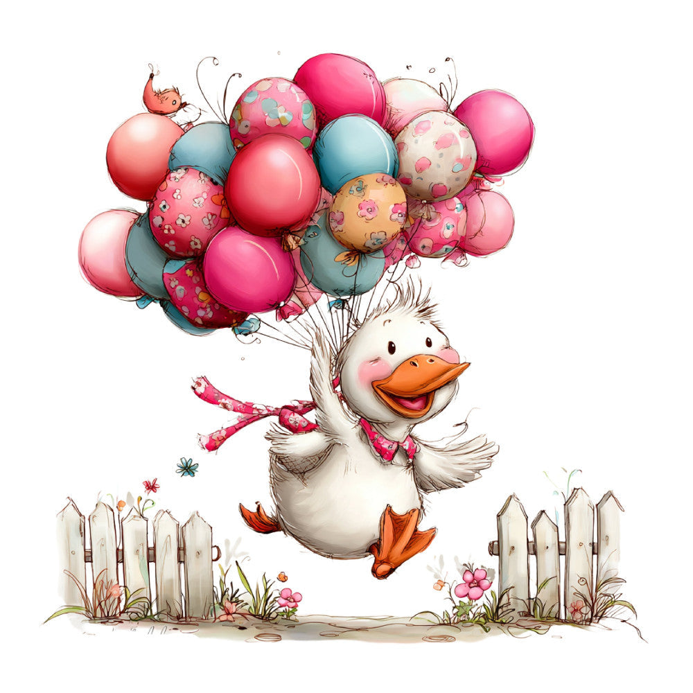 Whimsical Summer Goose Fabric Panel 5