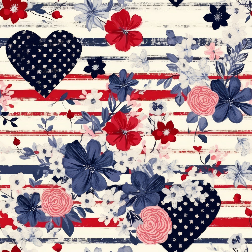 Daily Deal: Patriotic Shabby Chic Pattern 12 Quilting Cotton Fabric - 45" x 1 Yard"