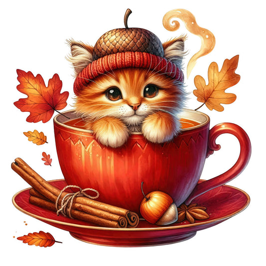Autumn Cats Fabric Panel 82
