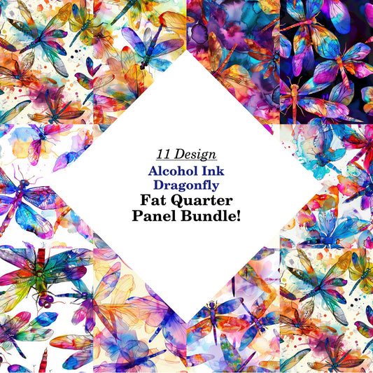 Alcohol Ink Dragonfly Fat Quarter Bundle