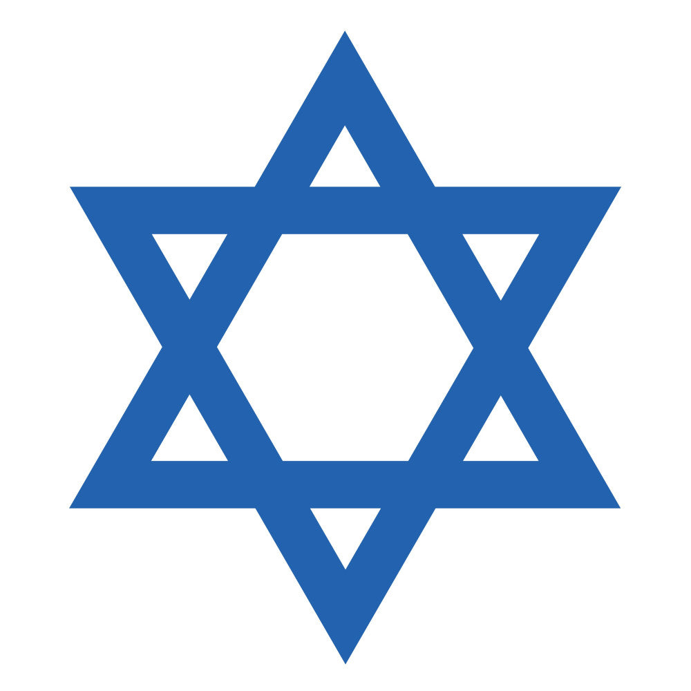 Blue Star of David Fabric Panel 1