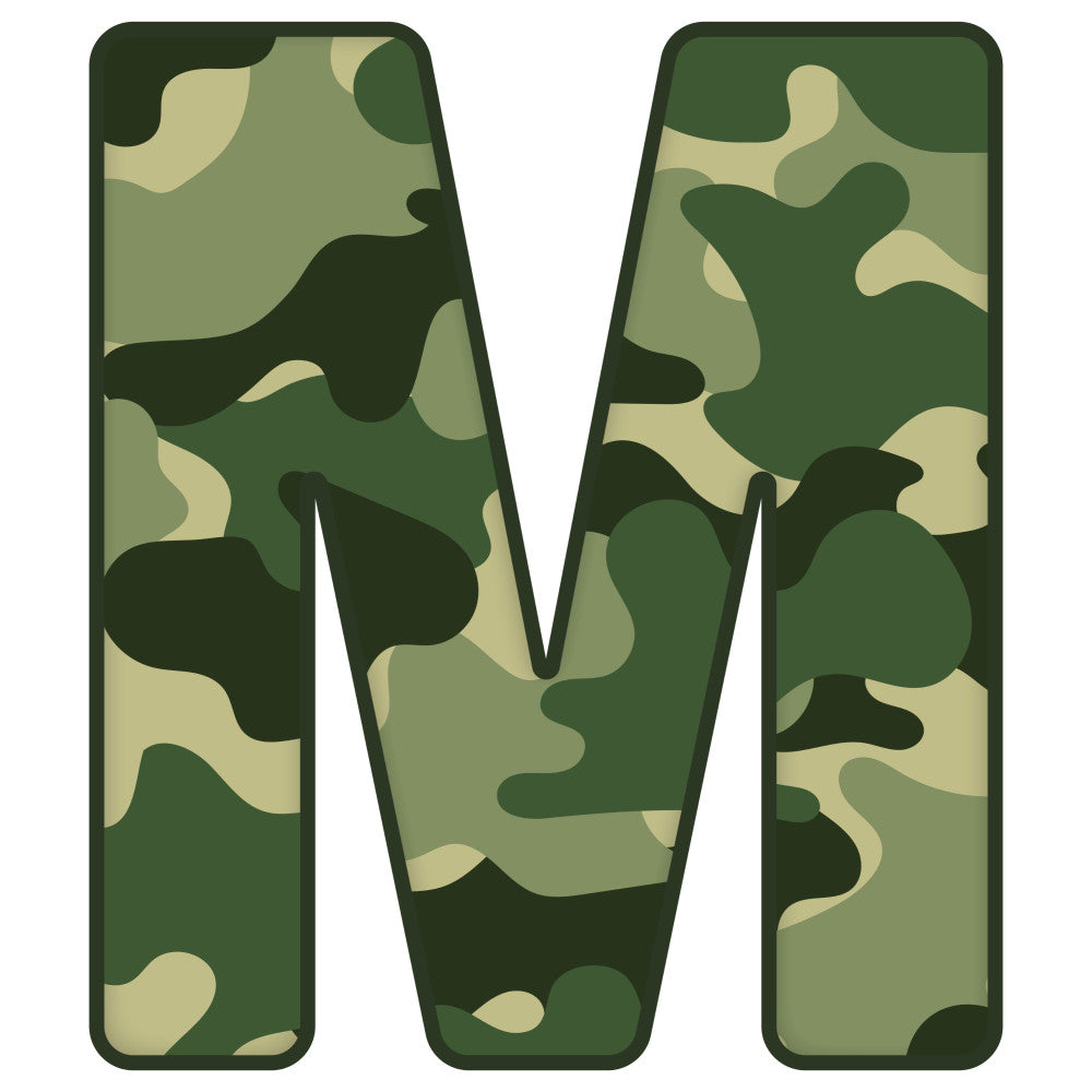 Green Camo Alphabet Fabric Panel 5