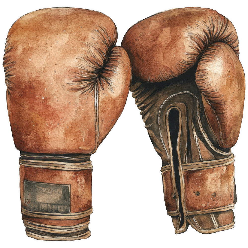 Watercolor Boxing Fabric Panel 18