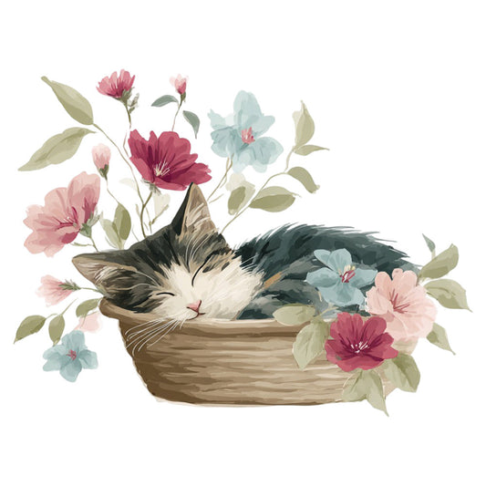 Watercolor Kitten Fabric Panel 29