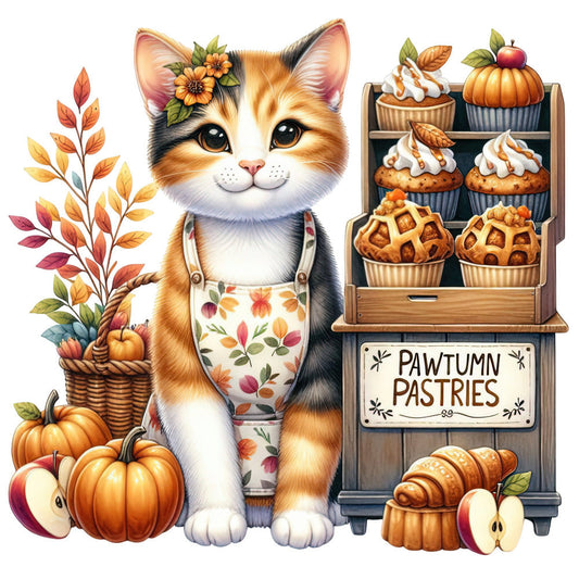Autumn Cats Fabric Panel 109