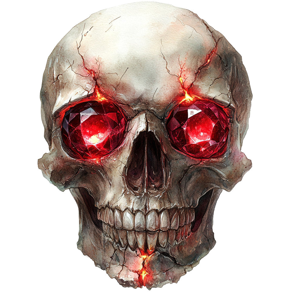 Red Eyed Skull Fabric Panel 11