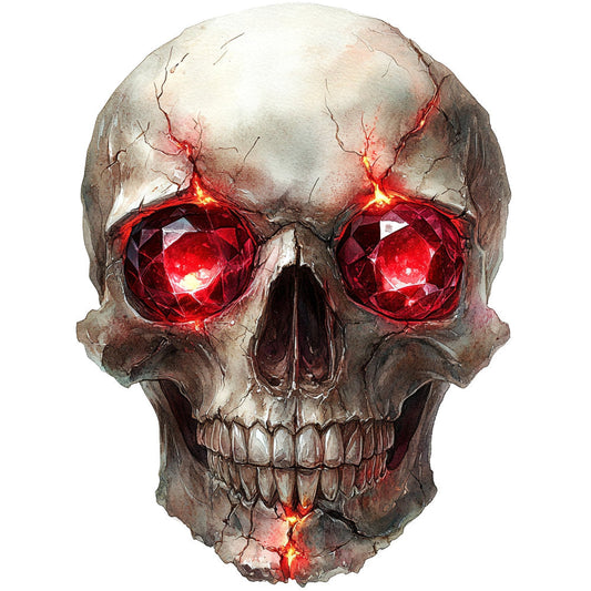 Red Eyed Skull Fabric Panel 11