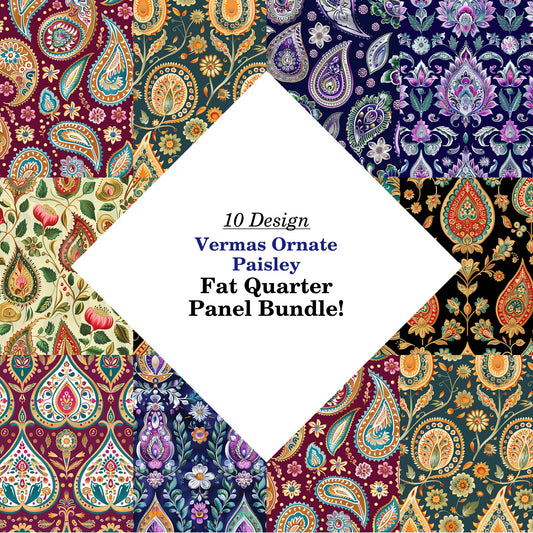 Vermas Ornate Paisley Fat Quarter Bundle