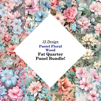 Pastel Floral Wood Fat Quarter Bundle