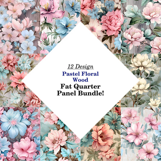 Pastel Floral Wood Fat Quarter Bundle