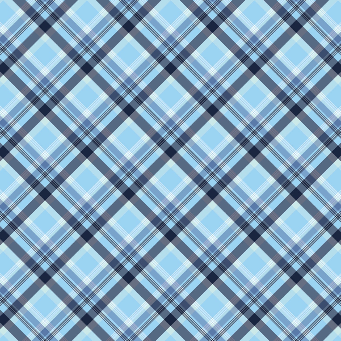 navy blue, light blue, white, plaid pattern, diagonal stripes, checkered design, tartan style, geometric pattern, quilting cotton, fabric panel, nautical theme, maritime style, sailing motif, ocean colors, preppy aesthetic, crosshatch lines, repeating pattern, craft fabric, sewing material