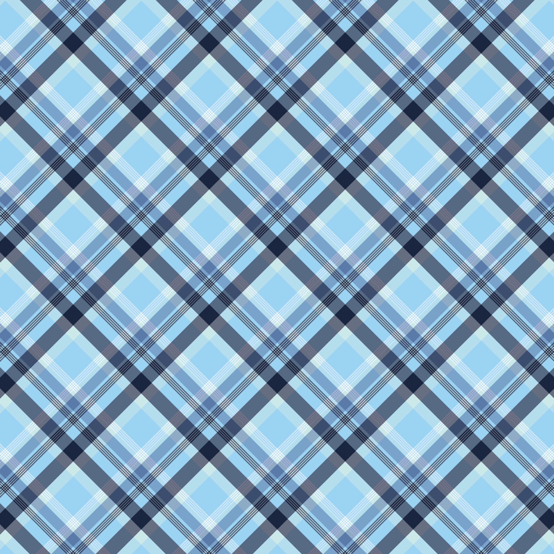 navy blue, light blue, white, plaid pattern, diagonal stripes, checkered design, tartan style, geometric pattern, quilting cotton, fabric panel, nautical theme, maritime style, sailing motif, ocean colors, preppy aesthetic, crosshatch lines, repeating pattern, craft fabric, sewing material