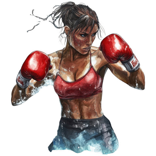 Watercolor Boxing Fabric Panel 5