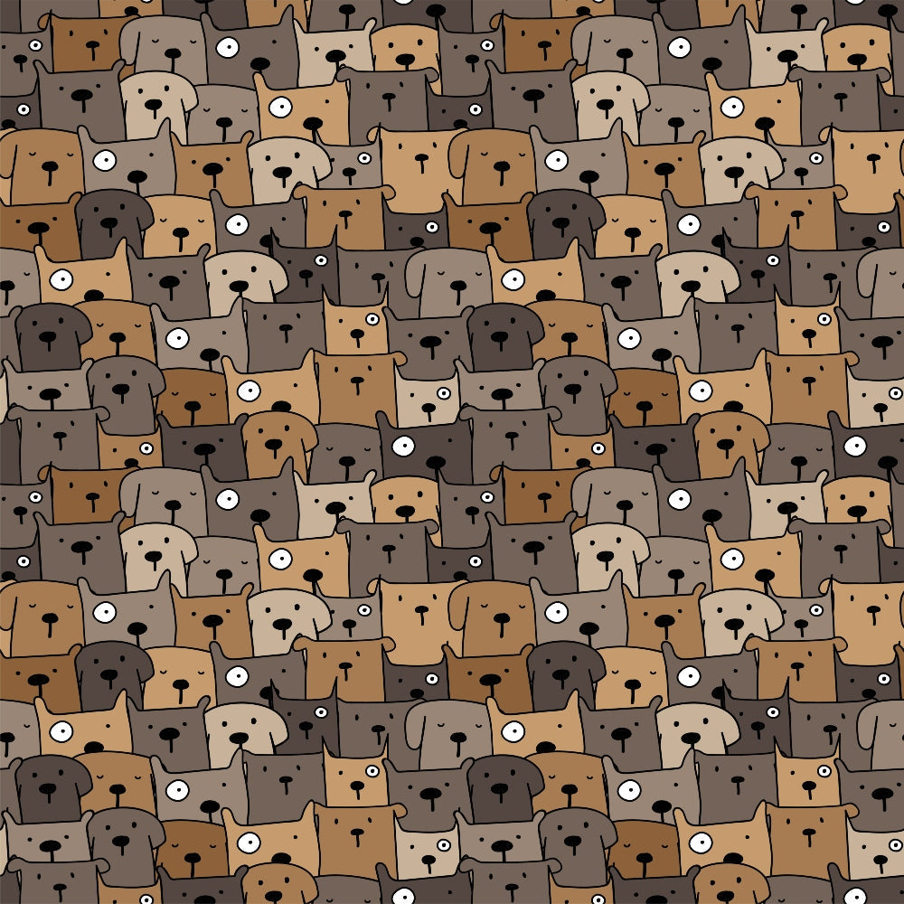 Daily Deal: Cute Dogs Pattern 9 Quilting Cotton Fabric - 45" x 1 Yard"