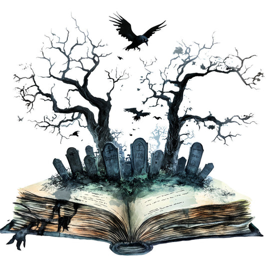 Halloween Books Fabric Panel 3