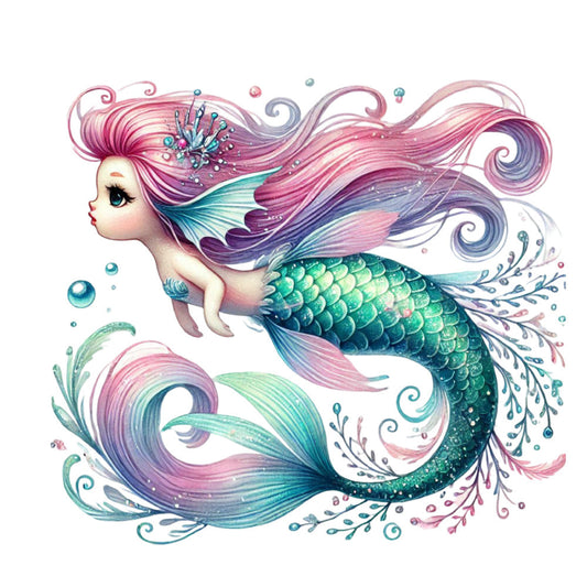 Watercolor Sea Fish Fabric Panel 22