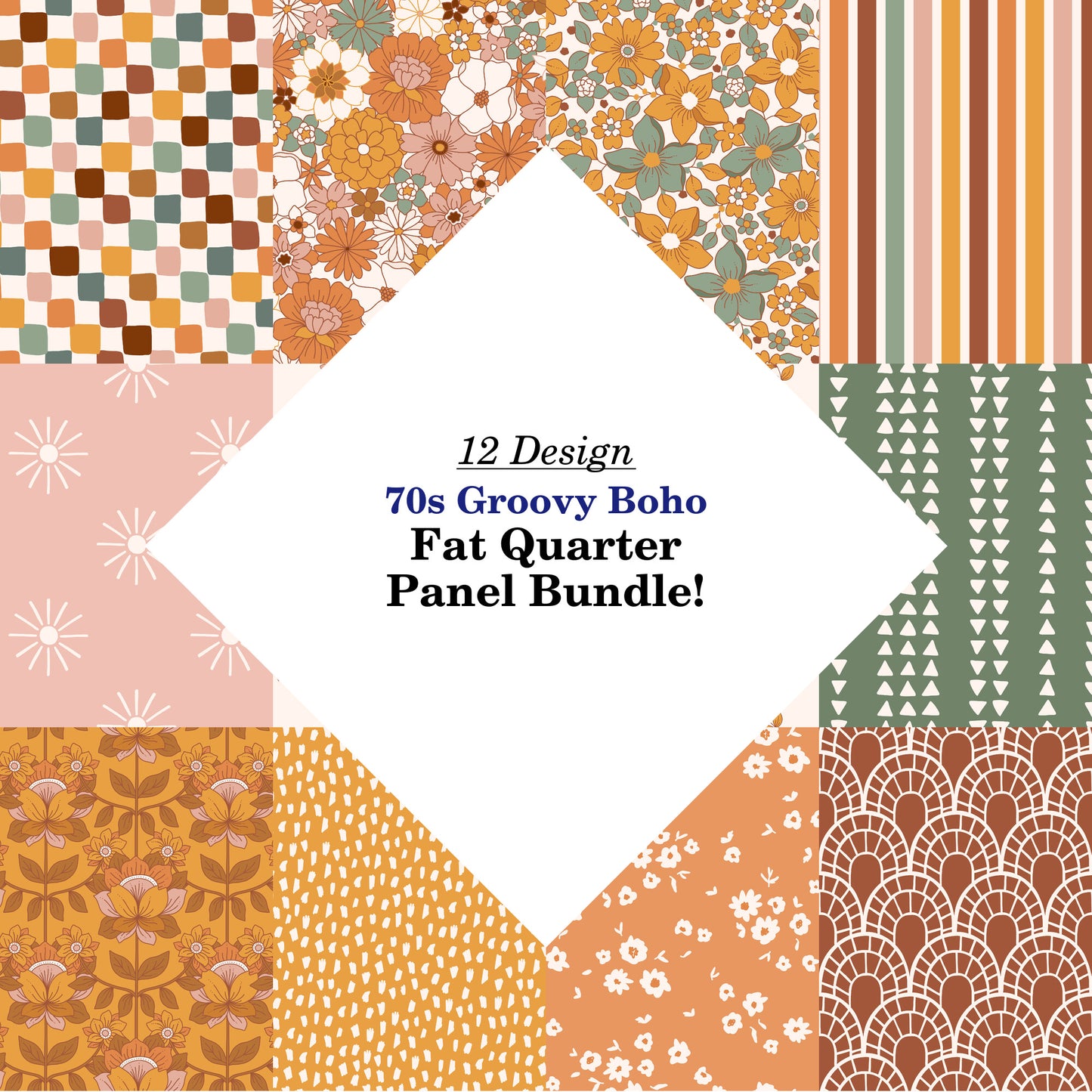 70s Groovy Boho Fat Quarter Bundle