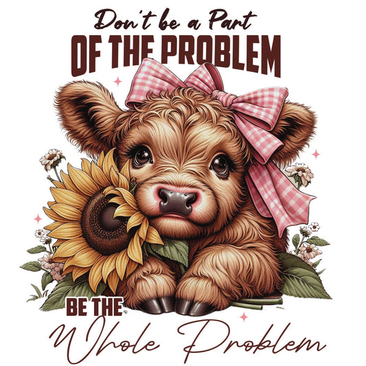 Highland Cow Problem Fabric Panel 1