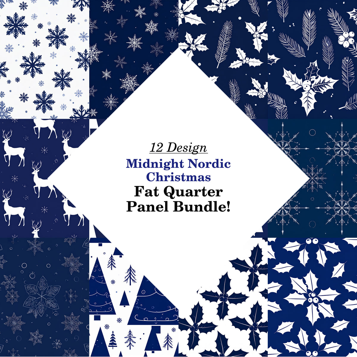 Midnight Nordic Christmas Fat Quarter Bundle