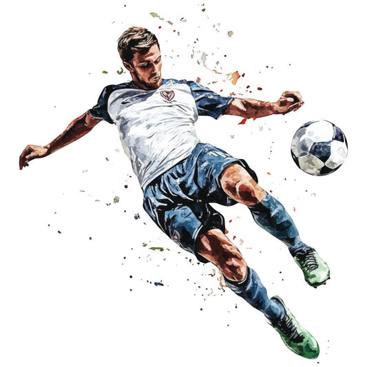 Watercolor Soccer Fabric Panel 3