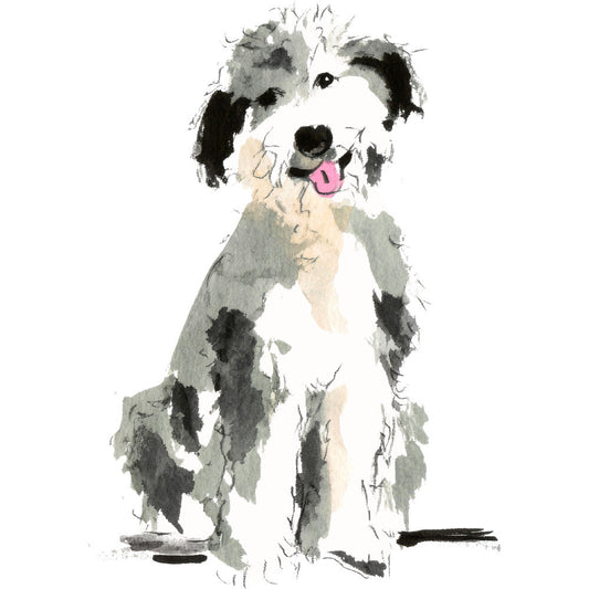 Handdrawn Doodle Dog Fabric Panel 50