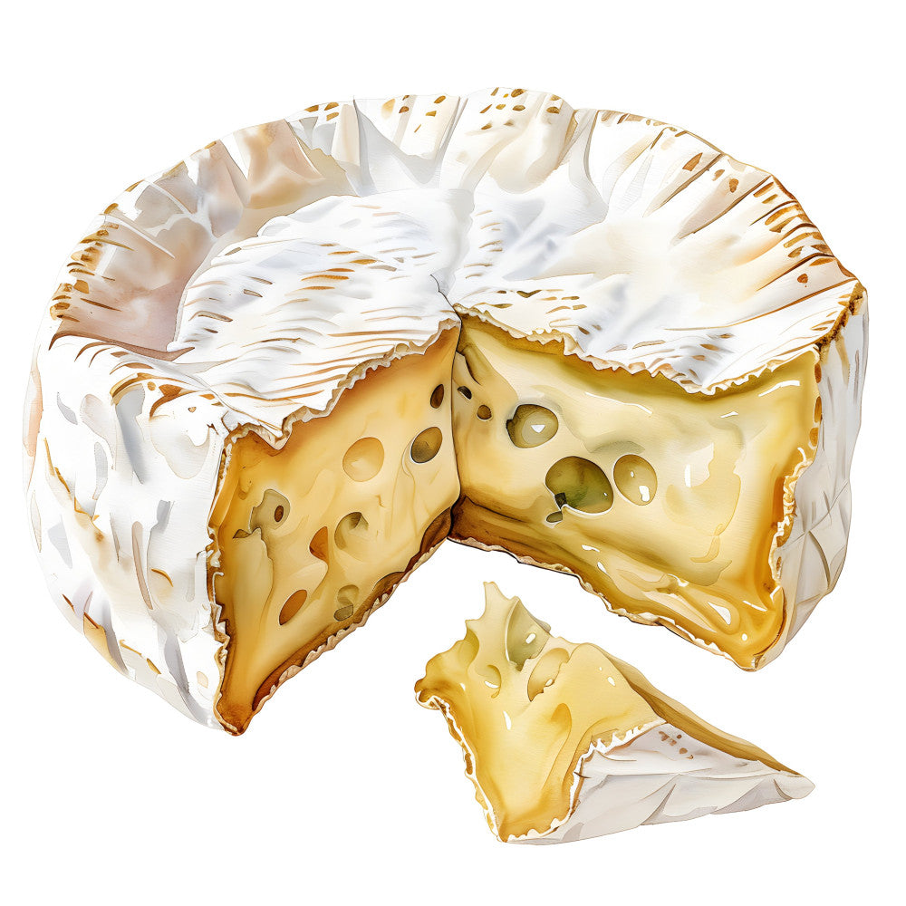 Watercolor Cheese Fabric Panel 15