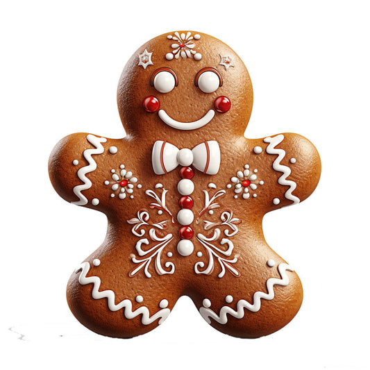 Cute Christmas Gingerbread Man Fabric Panel 5