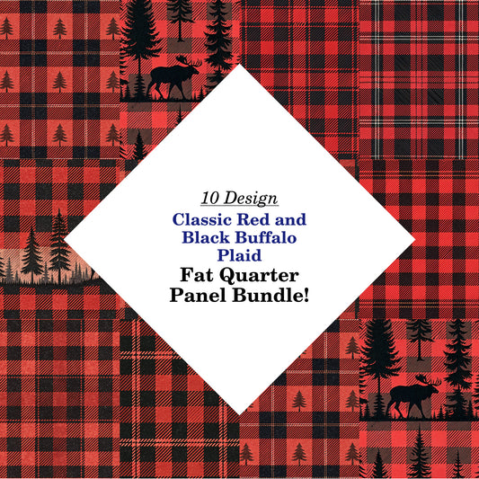 Classic Red and Black Buffalo Plaid Fat Quarter Bundle