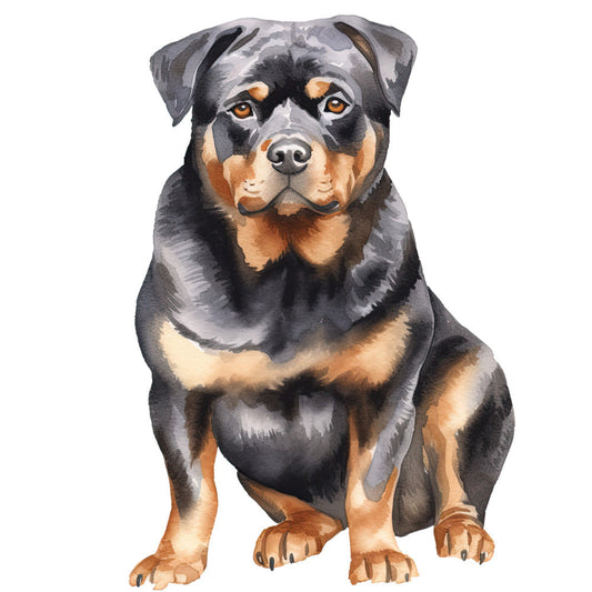 Watercolor Rottweiler Fabric Panel 16