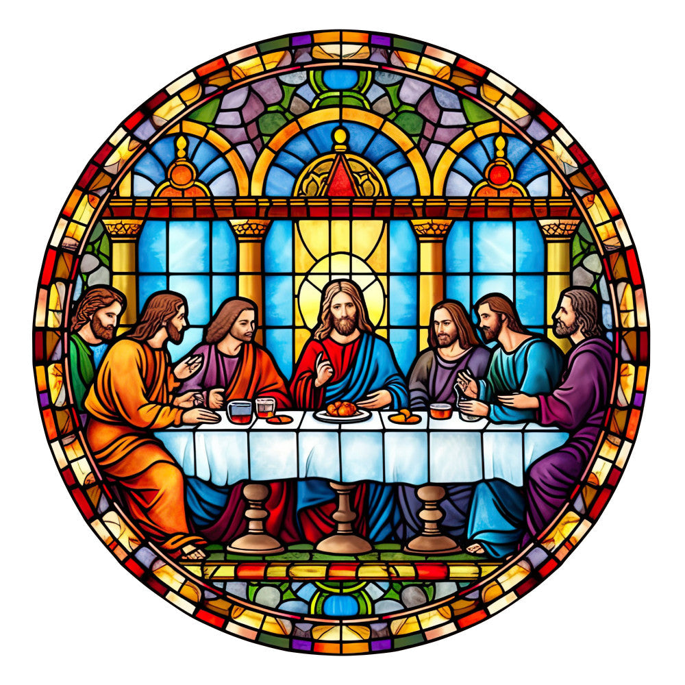 The Last Supper Stained Glass Fabric Panel 6