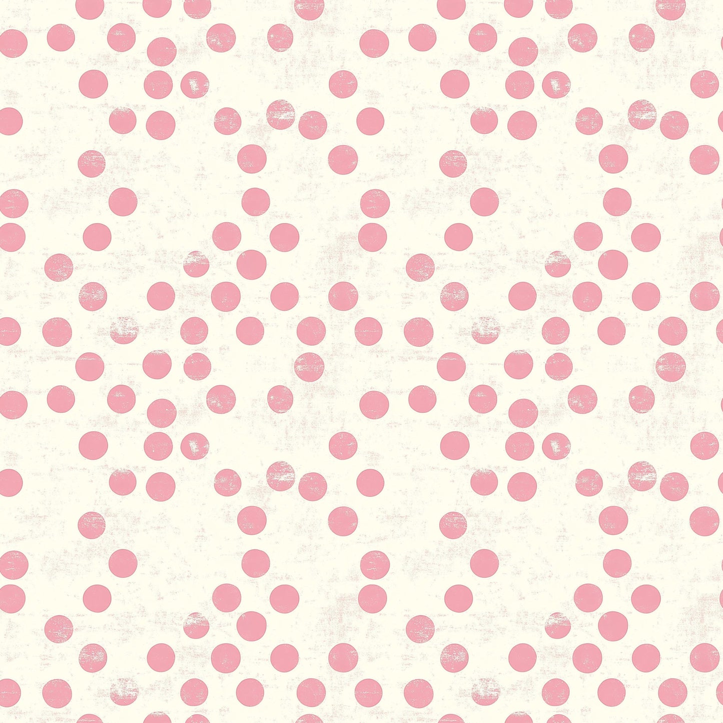 pink, cream, polka dots, vintage style, distressed texture, scattered dots, repeating pattern, quilting cotton, fabric panel, soft pink, ivory background, circular motifs, weathered finish, feminine design, retro aesthetic, cotton fabric, crafting material, sewing fabric, shabby chic, pastel colors