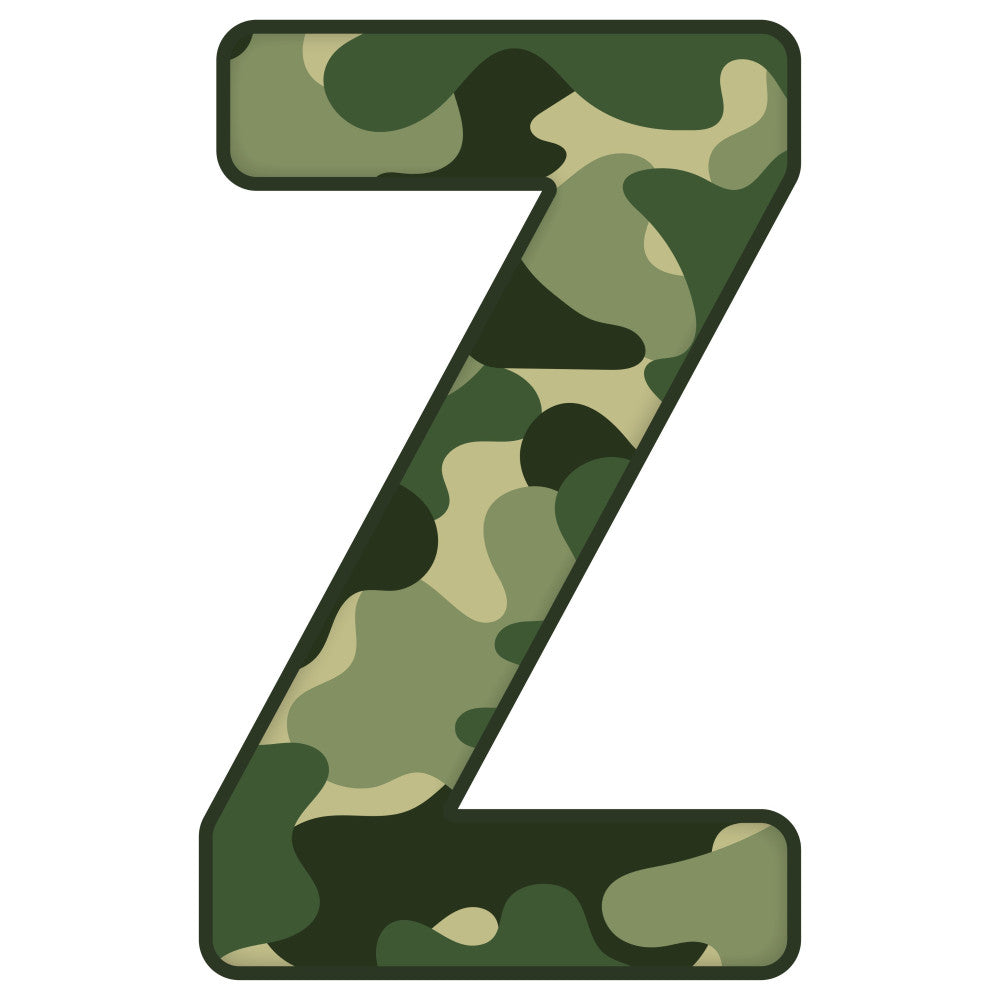 Green Camo Alphabet Fabric Panel 18