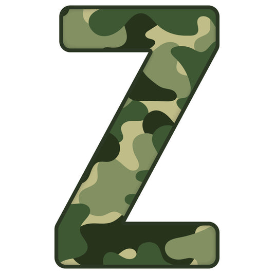 Green Camo Alphabet Fabric Panel 18
