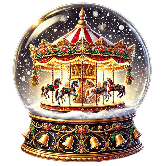 Christmas Snow Globes Fabric Panel 8