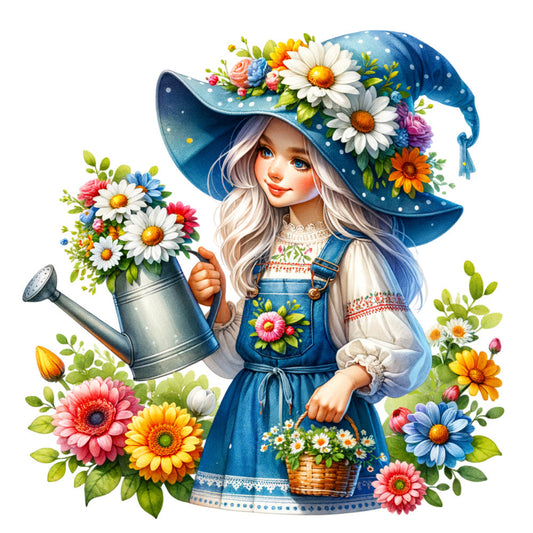 Spring Garden Gnome Fabric Panel 7