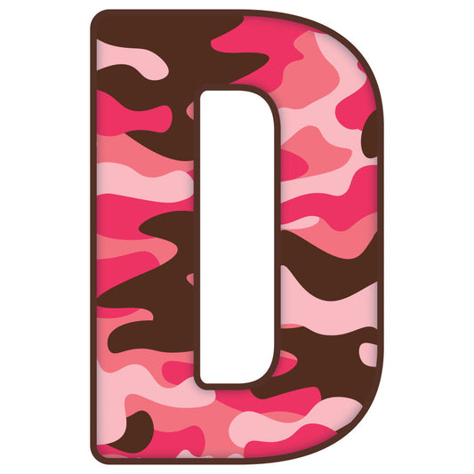 Pink Camo Alphabet Fabric Panel 32