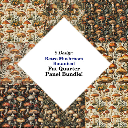 Retro Mushroom Botanical Fat Quarter Bundle
