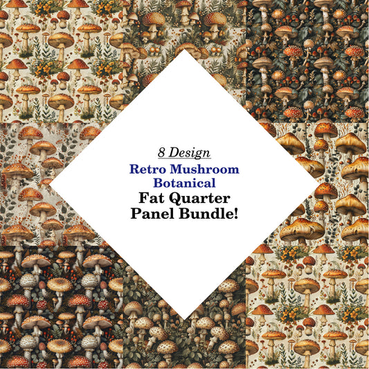 Retro Mushroom Botanical Fat Quarter Bundle