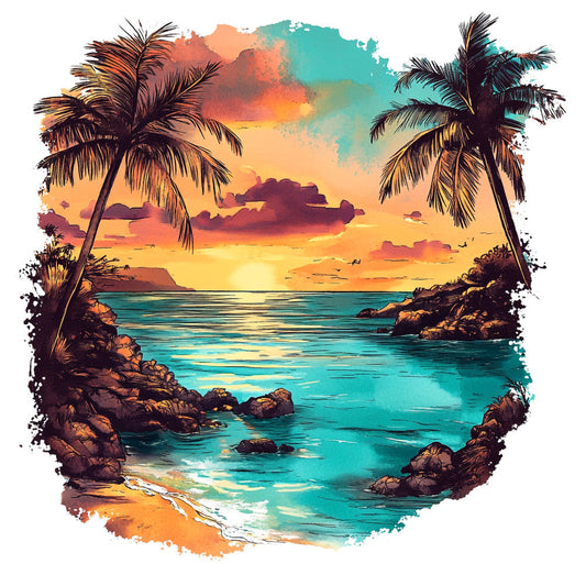 Tranquil Beach Fabric Panel 1
