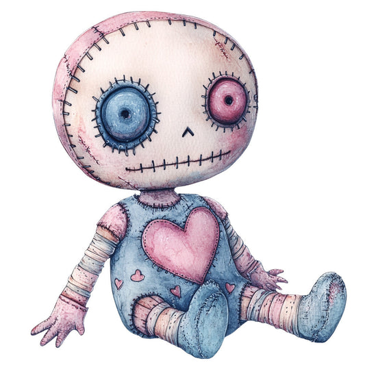 Colorful Voodoo Dolls Fabric Panel 1
