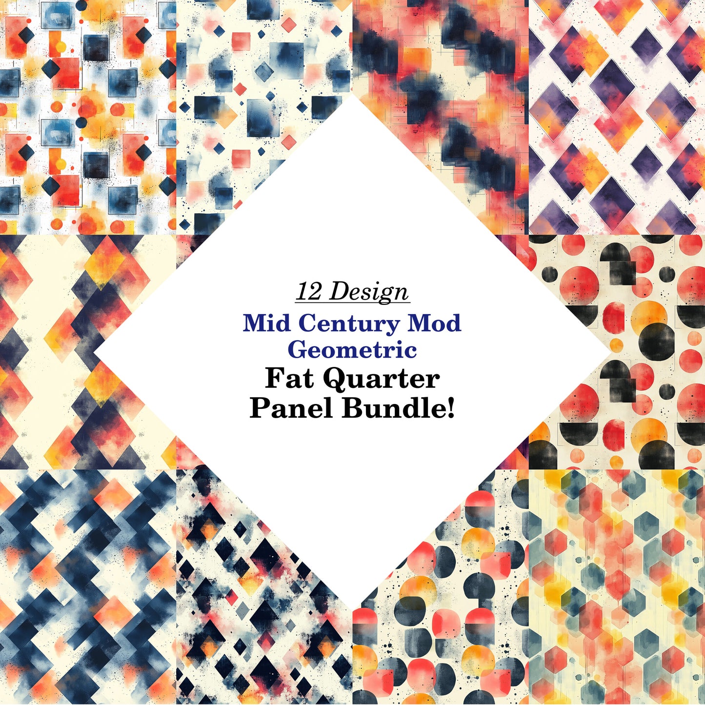 Mid Century Mod Geometric Fat Quarter Bundle