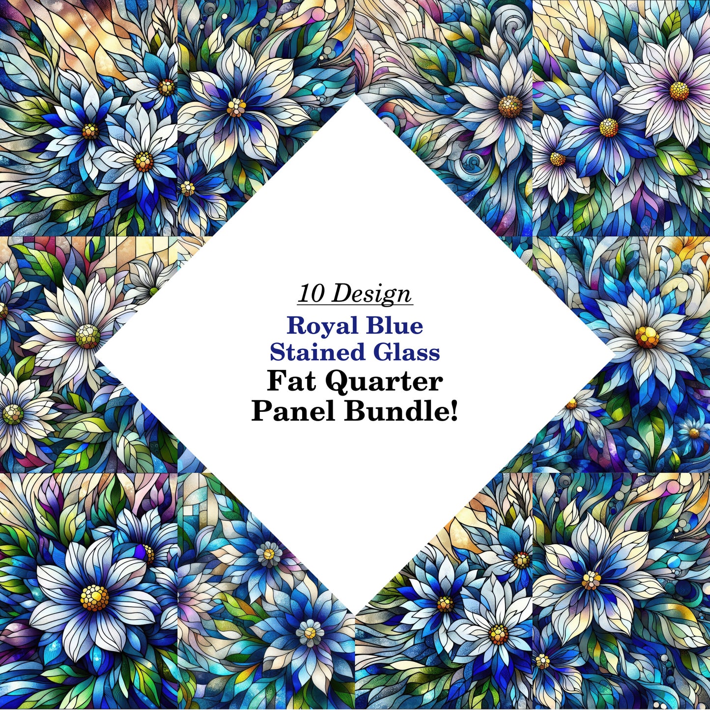 Royal Blue Stained Glass Fat Quarter Bundle