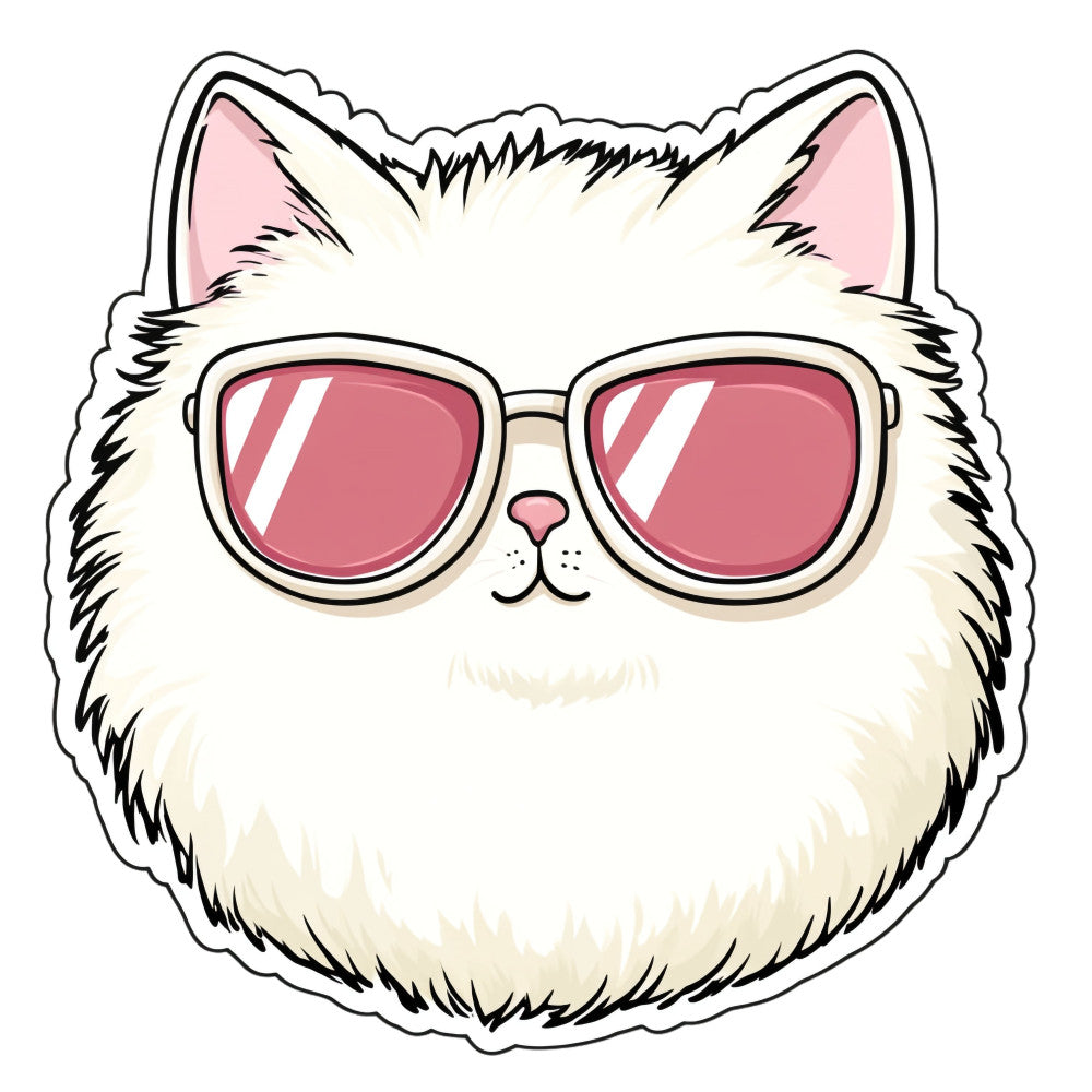 White Kawaii Cat Fabric Panel 3